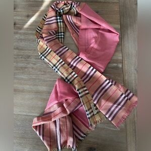 Authentic never used BURBERRY Pink ombre Plaid Scarf (84x29 inches)